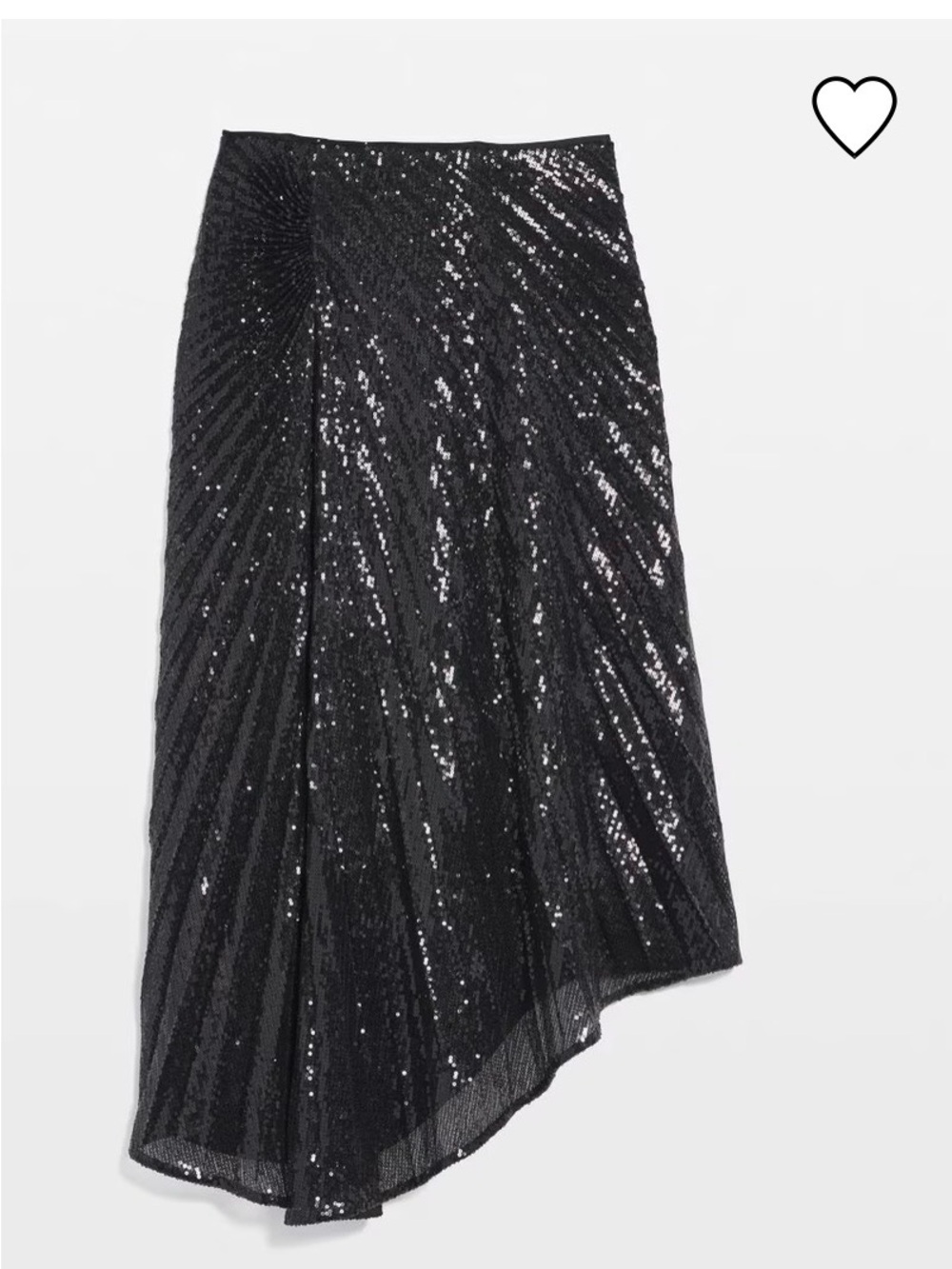White House Black Market Black Sequin Asymmetrical Skirt